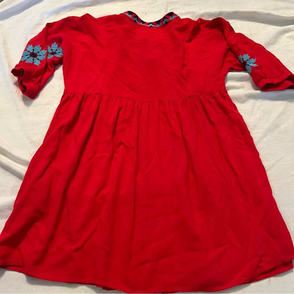 Umgee boho Western Red 3/4 Sleeve Tunic/Dress - Picture 2 of 14